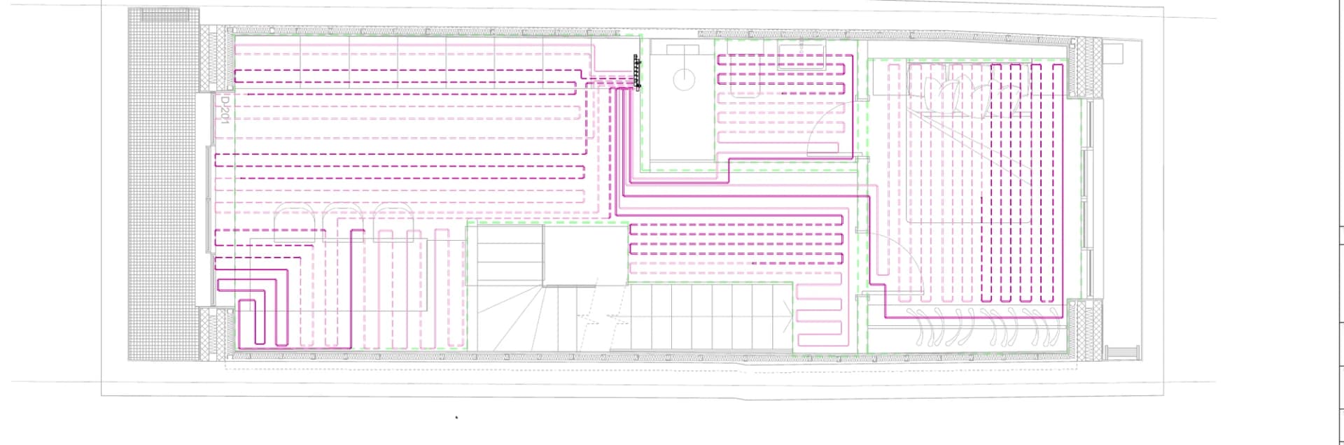 Lower ground floor underfloor heating circuits